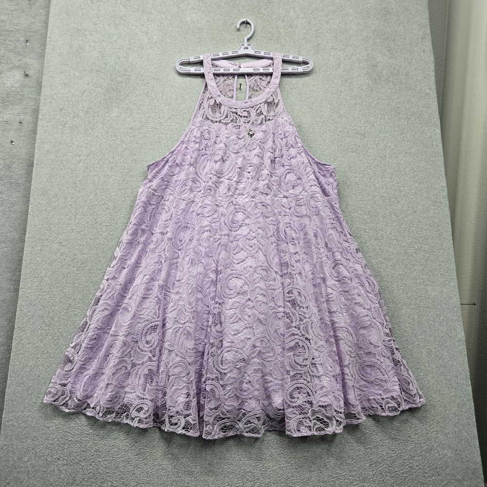 Torrid Women Dress 30 Light Purple Midi Fit & Flare Lace Sleeveless Glitter
